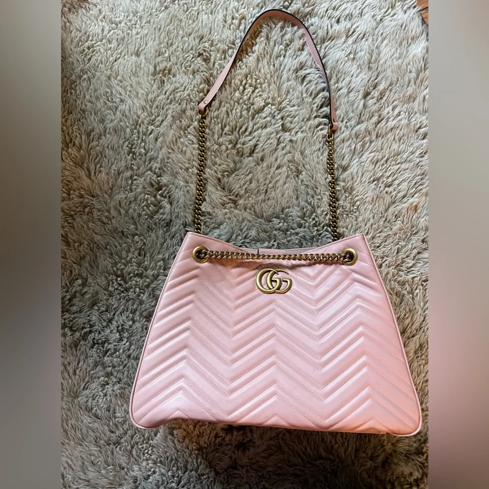 Authentic Gucci Marmont Apollo Chevron Tote Shoulder Crossbody Bag - Picture 15 of 15